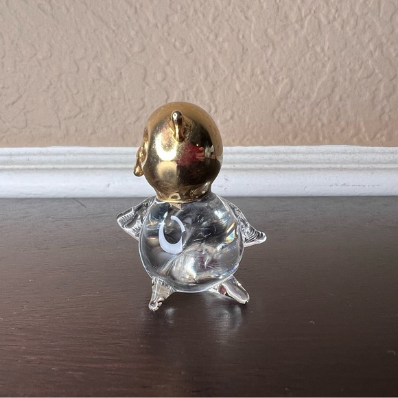 Vintage 1970’s Hand Blown Glass Owl w Gilt Gold Accent Figurine, Wisdom, Bird - Picture 3 of 7